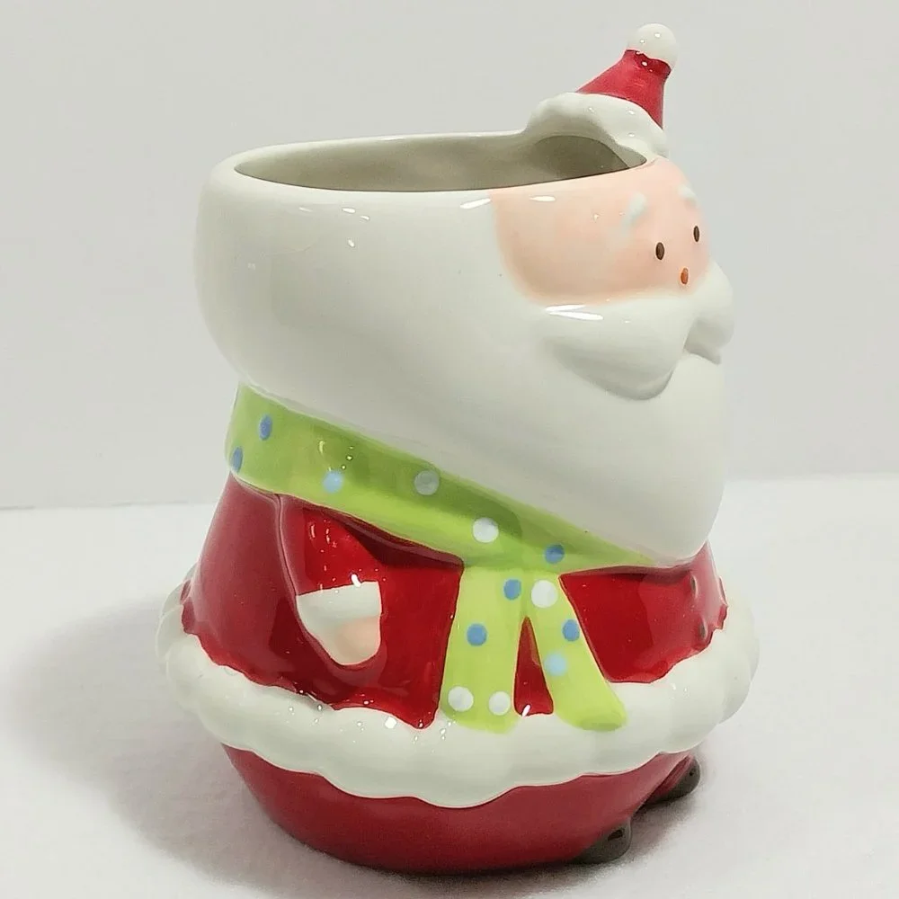 Target BE MERRY - SANTA CLAUS with Hat Mug Red White Holiday 2008 #1337